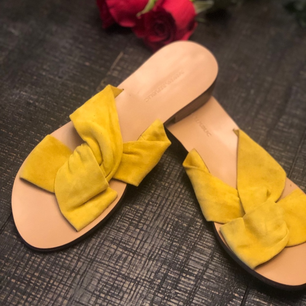 Banana Republic Yellow Karolina Suede Slide Sandal